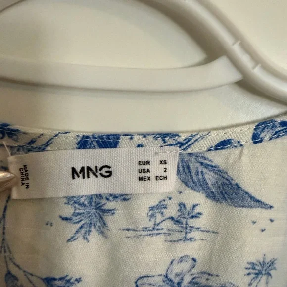 Mango Elegant Blue and White Midi Dress - Picture 2 of 6